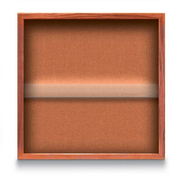 Outdoor Enclosed Combo Board, 48"x36", Satin Frame/Wht Porc & Med Grey